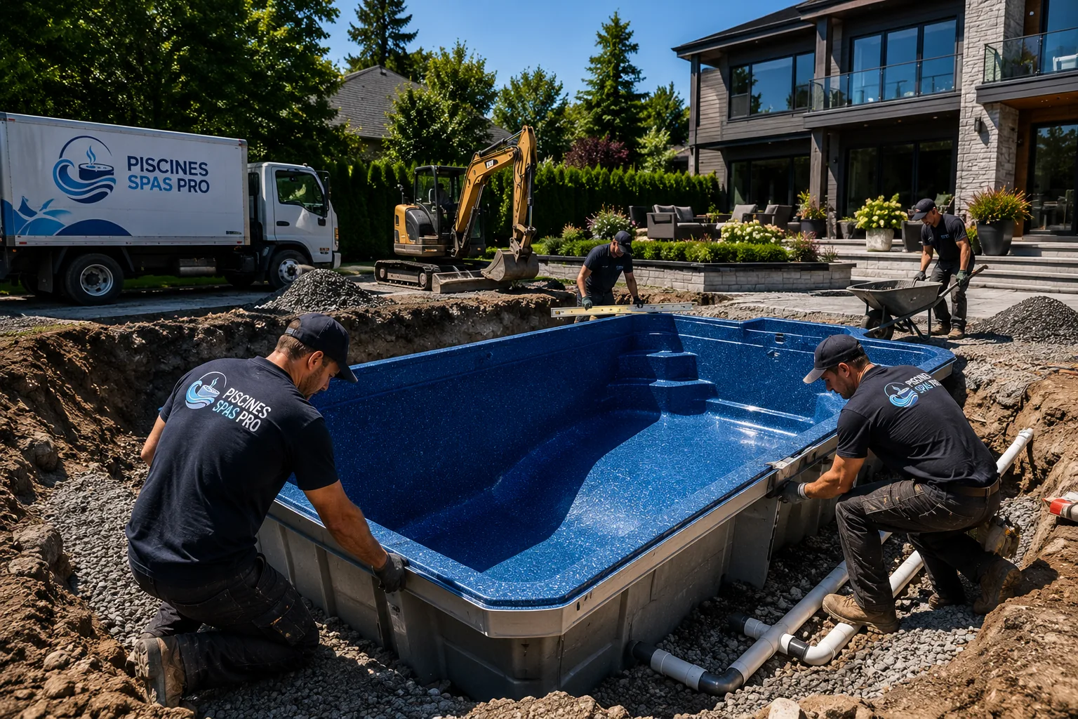 Installation d'une piscine creusée